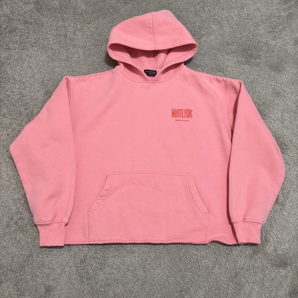 White Fox Boutique Archive 6.0 Oversized Hoodie Coral Pink Puff Print S/M